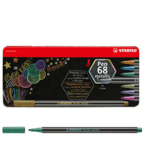 Pennarelli Pen 68 - colori assortiti metallic - Stabilo - scatola in metallo 8 pezzi Pennarelli Pen 68 - colori assortiti metallic - Stabilo - scatola in metallo 8 pezzi