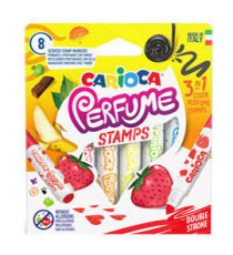 Pennarelli Perfume Stamps - punta doppia 7,0 mm - colori assortiti - Carioca - astuccio 8 pezzi