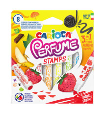 Pennarelli Perfume Stamps - punta doppia 7,0 mm - colori assortiti - Carioca - astuccio 8 pezzi