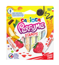 Pennarelli Perfume Stamps - punta doppia 7,0 mm - colori assortiti - Carioca - astuccio 8 pezzi