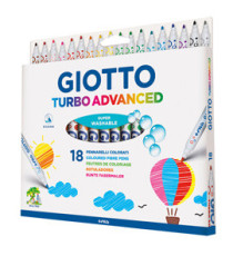 Pennarelli Turbo Advanced - punta 2,8mm - colori assortiti - Giotto - astuccio 18 pezzi