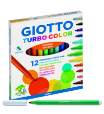 Pennarelli Turbo Color - punta ø2,8mm - colori assortiti - Giotto - astuccio 12 pezzi