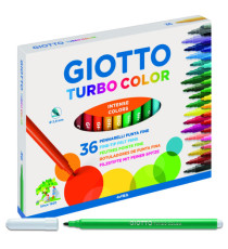 Pennarelli Turbo Color - punta ø2,8mm - colori assortiti - Giotto - astuccio 36 pezzi Pennarelli Turbo Color - punta ø2,8mm - colori assortiti - Giotto - astuccio 36 pezzi