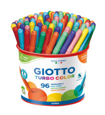Pennarelli Turbo Color - punta ø2,8mm - colori assortiti - Giotto - barattolo 96 pezzi