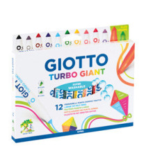 Pennarelli Turbo Giant classici - 2 colori neon - Giotto - astuccio 12 pezzi