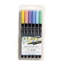 Pennarello Aqua Brush Duo - colori pastel - Lyra - conf. 6 pezzi Pennarello Aqua Brush Duo - colori pastel - Lyra - conf. 6 pezzi