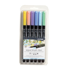Pennarello Aqua Brush Duo - colori pastel - Lyra - conf. 6 pezzi Pennarello Aqua Brush Duo - colori pastel - Lyra - conf. 6 pezzi