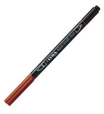 Pennarello Aqua Brush Duo - punte 2/4 mm - rosso indiano - Lyra Pennarello Aqua Brush Duo - punte 2/4 mm - rosso indiano - Lyra