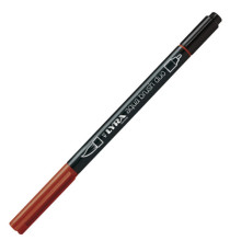 Pennarello Aqua Brush Duo - punte 2/4 mm - rosso indiano - Lyra Pennarello Aqua Brush Duo - punte 2/4 mm - rosso indiano - Lyra