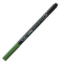 Pennarello Aqua Brush Duo - punte 2/4 mm - verde oliva - Lyra Pennarello Aqua Brush Duo - punte 2/4 mm - verde oliva - Lyra