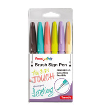 Pennarello Brush Trendy Sign Pen - colori assortiti - Pentel - conf. 6 pezzi Pennarello Brush Trendy Sign Pen - colori assortiti - Pentel - conf. 6 pezzi