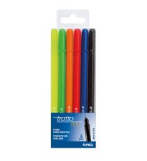 Pennarello fineliner Tratto Pen - tratto 0,5mm - colori assortiti - Tratto - busta 6 pennarelli
