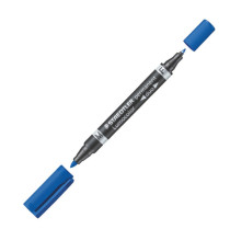 Pennarello Lumocolor Permanent Duo 348 punta feltro - punta 0,6mm e 1,5mm - blu - Staedtler Pennarello Lumocolor Permanent Duo 348 punta feltro - punta 0,6mm e 1,5mm - blu - Staedtler