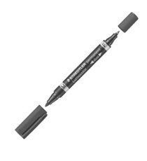 Pennarello Lumocolor Permanent Duo 348 punta feltro - punta 0,6mm e 1,5mm - nero - Staedtler Pennarello Lumocolor Permanent Duo 348 punta feltro - punta 0,6mm e 1,5mm - nero - Staedtler