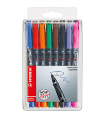 Pennarello OHPen universal permanente 841 - punta superfine 0,4 mm - colori assortiti - Stabilo - conf. 8 pezzi Pennarello OHPen universal permanente 841 - punta superfine 0,4 mm - colori assortiti - Stabilo - conf. 8 pezzi