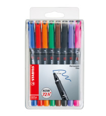Pennarello OHPen universal permanente 842  - punta fine 0,7 mm - colori assortiti - Stabilo - conf. 8 pezzi Pennarello OHPen universal permanente 842  - punta fine 0,7 mm - colori assortiti - Stabilo - conf. 8 pezzi