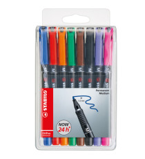 Pennarello OHPen universal permanente 843 - punta media 1 mm - colori assortiti - Stabilo - conf. 8 pezzi Pennarello OHPen universal permanente 843 - punta media 1 mm - colori assortiti - Stabilo - conf. 8 pezzi