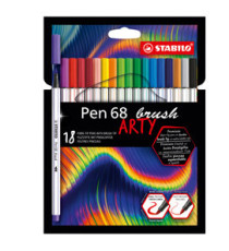 Pennarello Pen 68 Brush Arty Line 568/12 - colori assortiti - Stabilo - astuccio 12 pezzi Pennarello Pen 68 Brush Arty Line 568/12 - colori assortiti - Stabilo - astuccio 12 pezzi