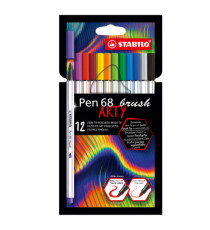 Pennarello Pen 68 Brush Arty Line 568/18 - colori assortiti - Stabilo - astuccio 18 pezzi