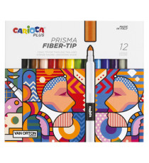 Pennarello Prisma - punta 3,7 mm - colori assortiti - Carioca Plus - conf. 12 pezzi