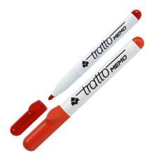 Pennarello Tratto Memo- a secco - per lavagne cancellabili - punta conica - tratto 2,5 mm - rosso - Tratto Pennarello Tratto Memo- a secco - per lavagne cancellabili - punta conica - tratto 2,5 mm - rosso - Tratto