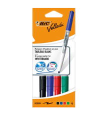 Pennarello Whiteboard Marker Velleda 1741 - punta tonda 1,4 mm - colori assortiti - Bic - astuccio 4 pezzi Pennarello Whiteboard Marker Velleda 1741 - punta tonda 1,4 mm - colori assortiti - Bic - astuccio 4 pezzi