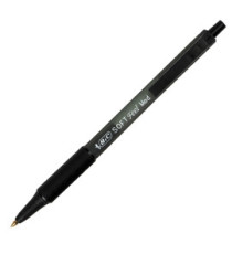 Penne a sfera a scatto Soft Feel - punta 1,0mm - nero  - Bic - conf. 12 pezzi Penne a sfera a scatto Soft Feel - punta 1,0mm - nero  - Bic - conf. 12 pezzi
