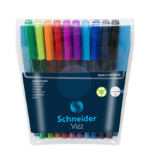 Penne a sfera Vizz - con cappuccio - punta media - colori assortiti - Schneider - astuccio 10 pezzi Penne a sfera Vizz - con cappuccio - punta media - colori assortiti - Schneider - astuccio 10 pezzi