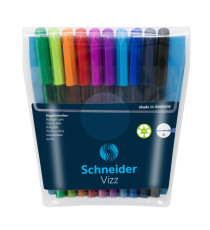 Penne a sfera Vizz - con cappuccio - punta media - colori assortiti - Schneider - astuccio 10 pezzi Penne a sfera Vizz - con cappuccio - punta media - colori assortiti - Schneider - astuccio 10 pezzi