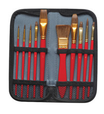 Pennello in pony - per acquerello - DOM - astuccio 10 pennelli assortiti
