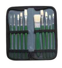Pennello in setola - per olio - DOM - astuccio 10 pennelli assortiti Pennello in setola - per olio - DOM - astuccio 10 pennelli assortiti