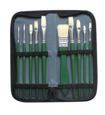 Pennello in setola - per olio - DOM - astuccio 10 pennelli assortiti Pennello in setola - per olio - DOM - astuccio 10 pennelli assortiti