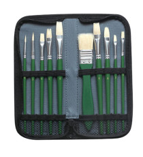 Pennello in setola - per olio - DOM - astuccio 10 pennelli assortiti Pennello in setola - per olio - DOM - astuccio 10 pennelli assortiti