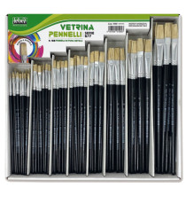 Pennello punta piatta serie 577 - punta a spatola in pura setola - Lebez - Assortimeno vetrinetta 168 pezzi Pennello punta piatta serie 577 - punta a spatola in pura setola - Lebez - Assortimeno vetrinetta 168 pezzi
