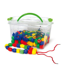 Perle in plastica - 2 cm - colori e forme assortiti - CWR - bauletto 140 pezzi
