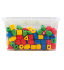 Perle in plastica - 2 cm - colori e forme assortiti - CWR - bauletto 140 pezzi