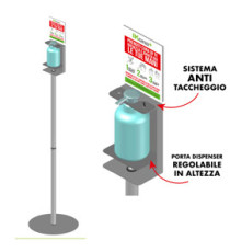 Piantana da terra - con supporto - per dispenser regolabile - 140 cm - CWR Piantana da terra - con supporto - per dispenser regolabile - 140 cm - CWR