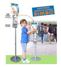 Piantana da terra - con supporto - per dispenser regolabile - 140 cm - CWR Piantana da terra - con supporto - per dispenser regolabile - 140 cm - CWR