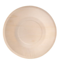Piatto piano monouso - rotondo - diametro 21,5 cm - legno - colore naturale - Signor Bio - conf. 50 pezzi