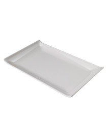 Piatto rettangolare - 23 x 14 x 2,6 cm - melamina - bianco - Leone