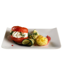 Piatto rettangolare - 28,6 x 18 x 2,8 cm - melamina - bianco - Leone Piatto rettangolare - 28,6 x 18 x 2,8 cm - melamina - bianco - Leone