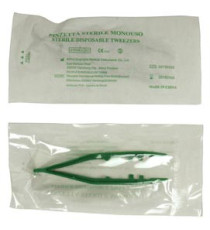 Pinzetta sterile - monouso - 10 cm - verde - PVS Pinzetta sterile - monouso - 10 cm - verde - PVS