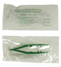 Pinzetta sterile - monouso - 10 cm - verde - PVS Pinzetta sterile - monouso - 10 cm - verde - PVS