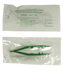 Pinzetta sterile - monouso - 10 cm - verde - PVS Pinzetta sterile - monouso - 10 cm - verde - PVS