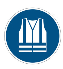 Pittogramma adesivo - da terra - Gilet di sicurezza obbligatorio - diametro 43 cm - Durable Pittogramma adesivo - da terra - Gilet di sicurezza obbligatorio - diametro 43 cm - Durable