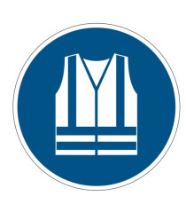 Pittogramma adesivo - da terra - Gilet di sicurezza obbligatorio - diametro 43 cm - Durable Pittogramma adesivo - da terra - Gilet di sicurezza obbligatorio - diametro 43 cm - Durable