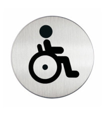 Pittogramma adesivo - WC diversamente abili - diametro 8,3 cm - acciaio - Durable Pittogramma adesivo - WC diversamente abili - diametro 8,3 cm - acciaio - Durable