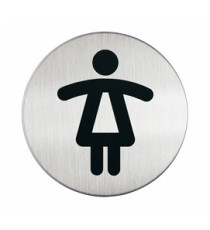 Pittogramma adesivo - WC donne - diametro 8,3 cm - acciaio - Durable Pittogramma adesivo - WC donne - diametro 8,3 cm - acciaio - Durable