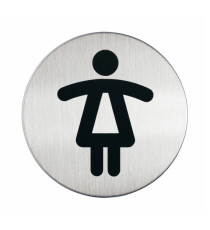 Pittogramma adesivo - WC donne - diametro 8,3 cm - acciaio - Durable