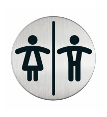 Pittogramma adesivo - WC donne/uomini - diametro 8,3 cm - acciaio - Durable Pittogramma adesivo - WC donne/uomini - diametro 8,3 cm - acciaio - Durable